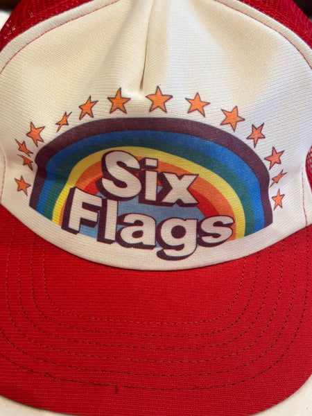 Vintage Six Flags Red Hat