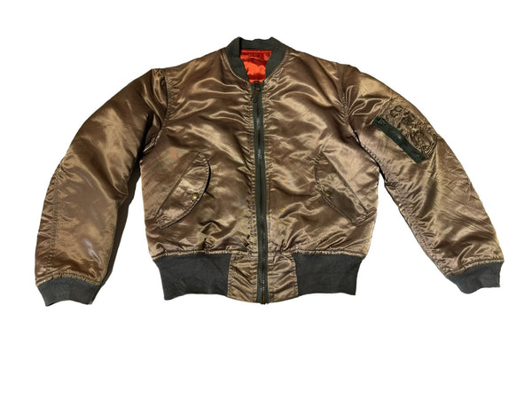 Vintage Bronze/Gold 70 MA-1 Flyers Bomber Jacket (M)