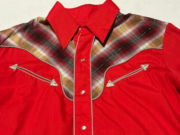 Vintage ‘The Hustler Collection’ Red Western Shirt - (M)