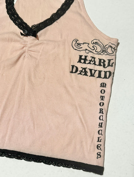 Vintage Harley Davidson Baby Pink Tank Top (XS)