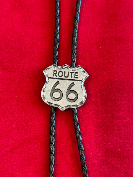 Bolo Tie - Route 66 Sign,  Made in USA