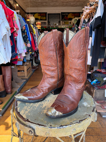 Brown Steel Toe Cap Cowboy Boots (11 Womens / 9 Mens)