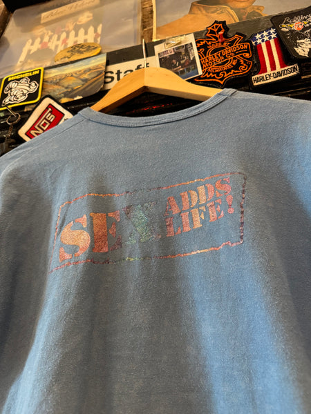 Vintage Glitter Blue ‘I’m a Satisfier’  T-shirt (L)