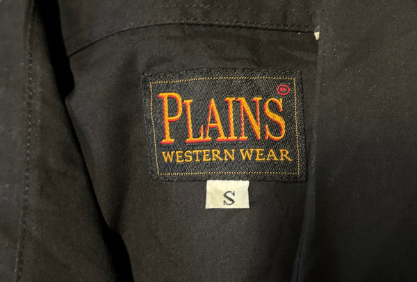 Vintage ‘Plains’ Western Shirt - Black with Roses (S)