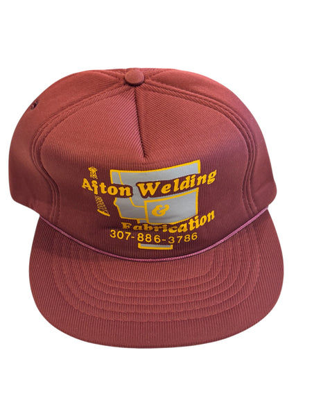 Vintage Afton Welding Burgundy Trucker Hat