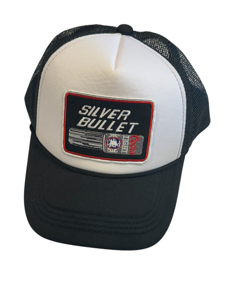 Black White Silver Bullet Trucker Hat