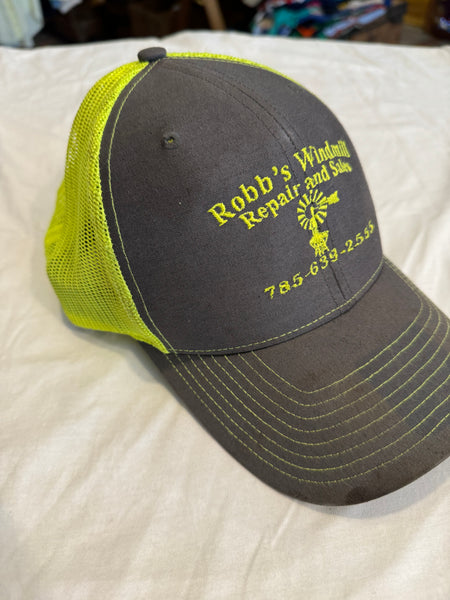 Vintage Robb’s Windmill Sales Neon Trucker Hat