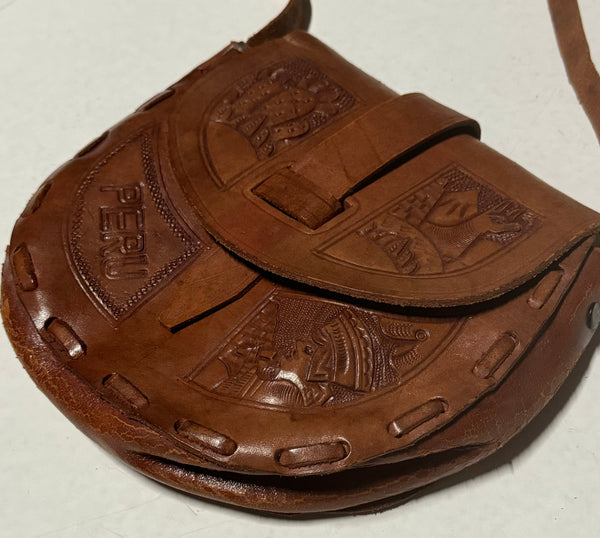 Vintage Western Tooled Leather Bag - Peru