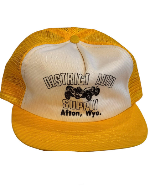 Vintage Yellow District Auto Supply Trucker Hat