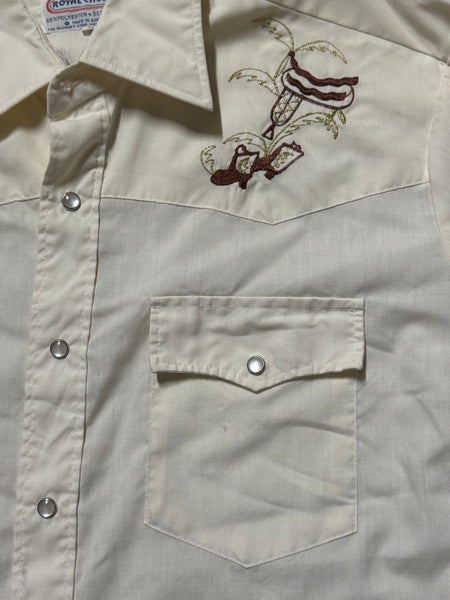 Vintage ‘Royal Choice’ Cream Saddle Western Shirt (M)