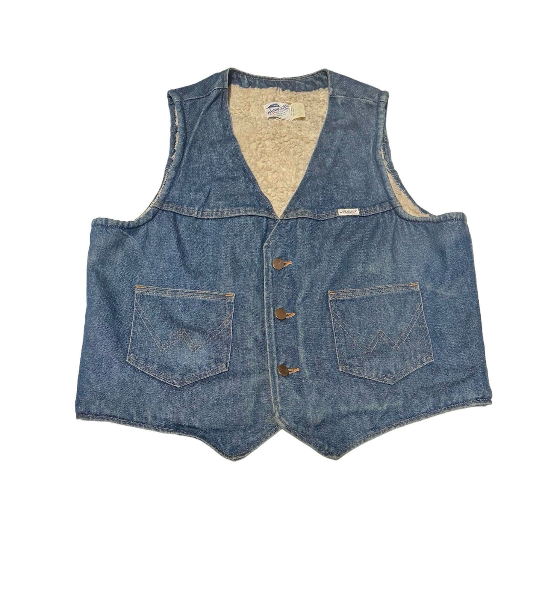 Vintage Wrangler Denim Vest - Sherpa (L)