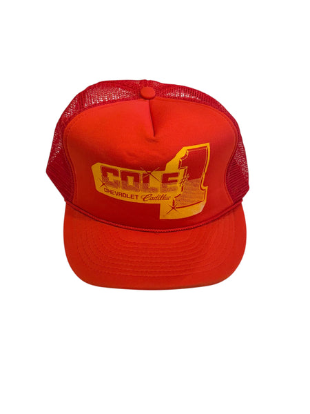 Vintage Red Cole Cadillac Trucker Hat