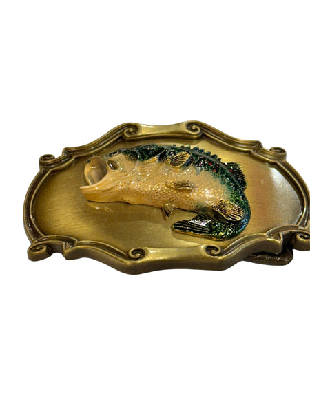 Vintage Belt Buckle - 3D BASS Gold Back
