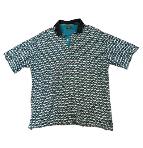 Vintage 70s Polo Shirt ‘Dockers Golf’ Blue (L)