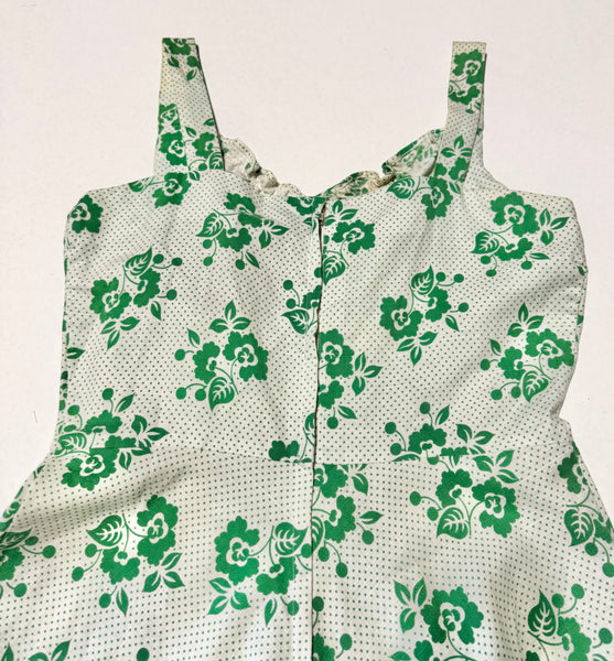 Vintage White & Green Floral Dress (10)
