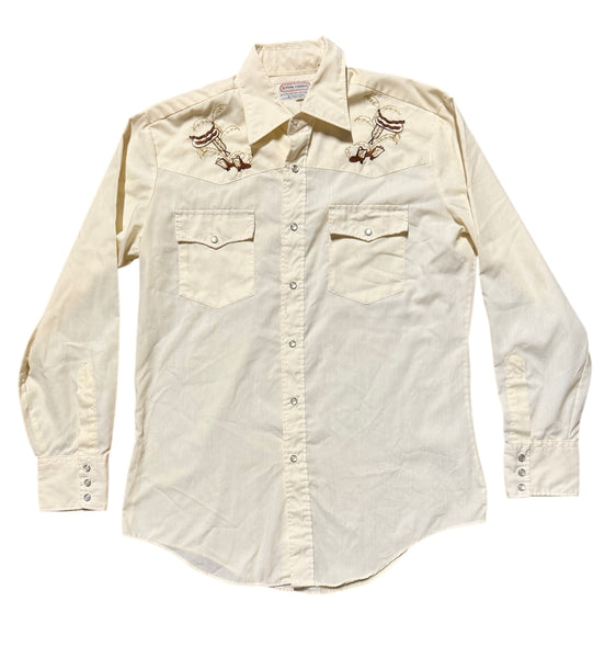 Vintage ‘Royal Choice’ Cream Saddle Western Shirt (M)