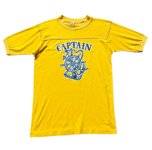 Vintage Yellow Captain Anchor Football T-shirt (L)