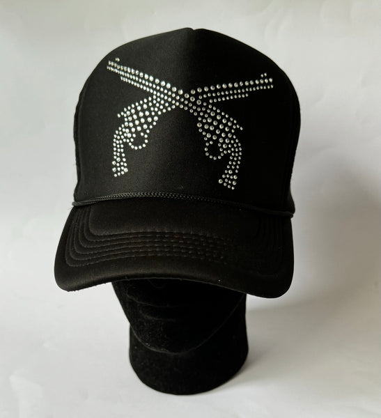 Rhinestone Pistol Trucker Hat