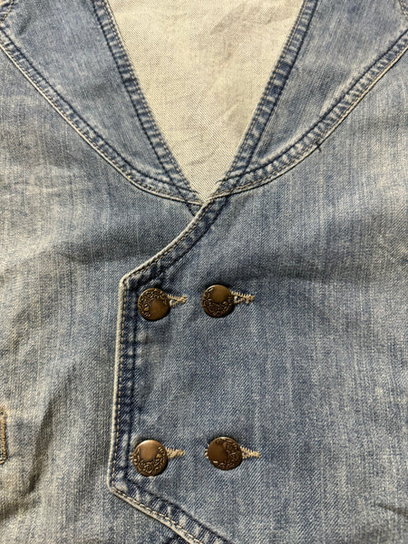 Vintage Denim Vest Waistcoat Top (14)