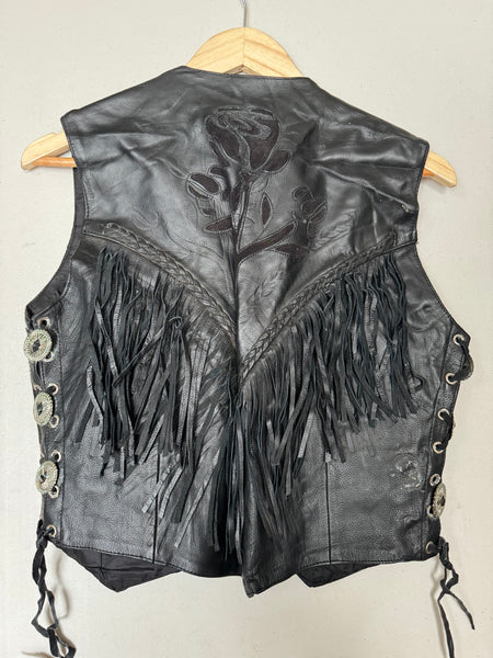 Vintage Woman’s leather Biker Vest (S-M)