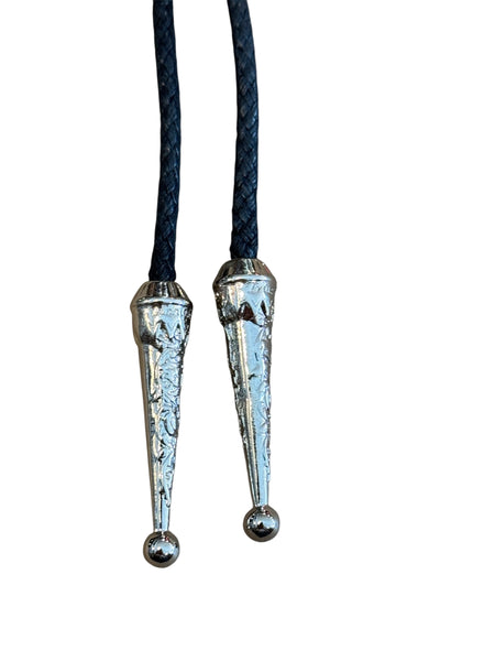 Bolo Tie -  Longhorn Round,  Silver