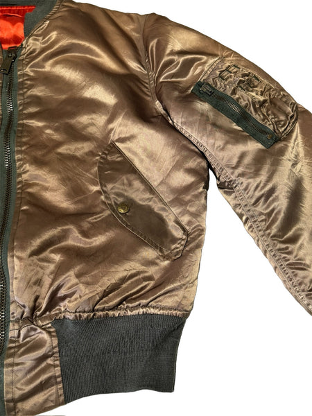 Vintage Bronze/Gold 70 MA-1 Flyers Bomber Jacket (M)