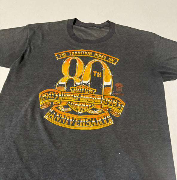 1982 Harley Davidson 3D Emblem Vintage T-shirt (L)