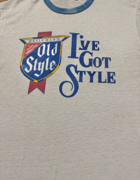 Vintage Old Style Beer Ringer T-shirt (L)