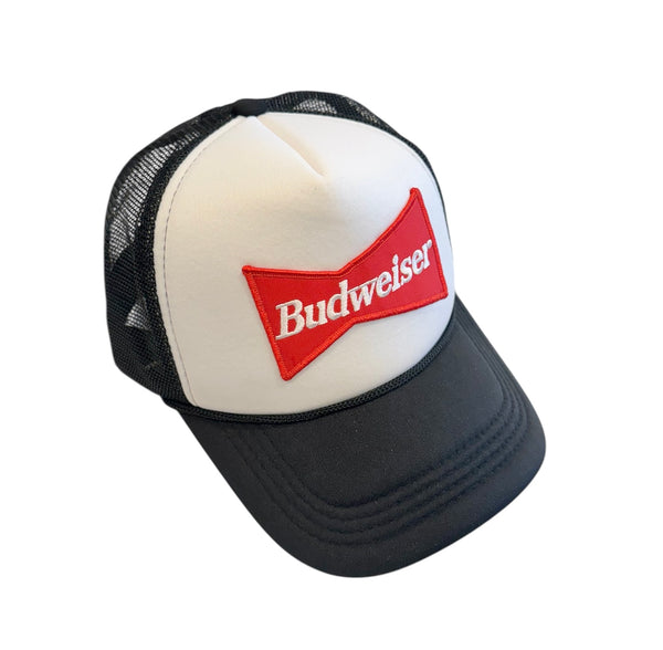 Black White Budweiser Trucker Hat