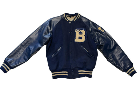Vintage Blue Varsity Jacket (L)