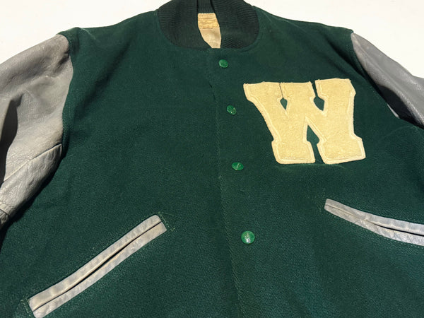 Vintage Wool Green Letterman Jacket (M)