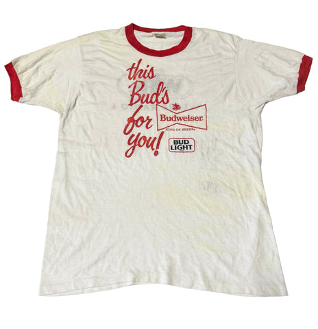 Budweiser - This Bud’s For You Vintage Ringer T-shirt (M-L)