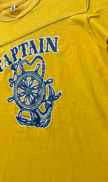 Vintage Yellow Captain Anchor Football T-shirt (L)