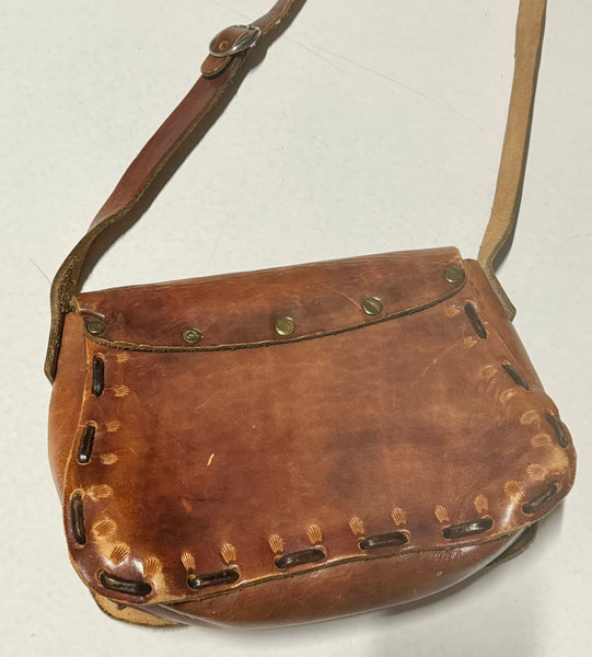 Vintage Western Tooled Leather Bag - Cross