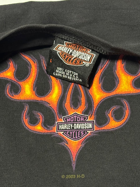 Vintage Harley Davidson Flame Crop Tee (L)