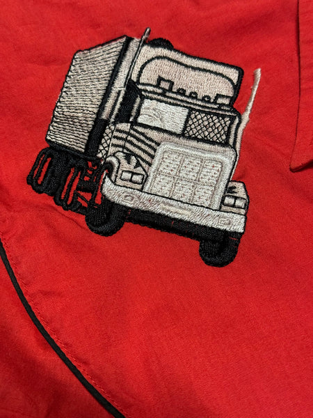 Vintage Red with Trucks ‘Ely Diamond’ - Western Shirt (XL)