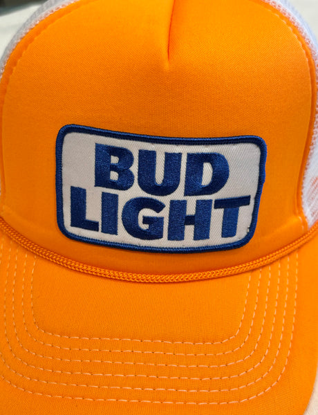 Neon Orange Bud Light Trucker Hat