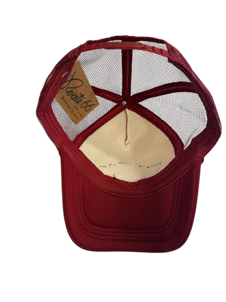 Burgundy Harley Davidson Winged Trucker Hat