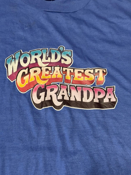 Vintage 80s Worlds Greatest Grandpa T-shirt (L)