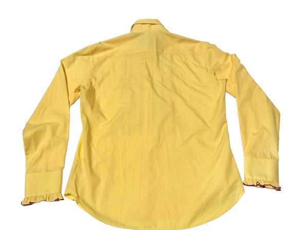 Vintage Yellow 80s Frill Prom Shirt (L-XL)