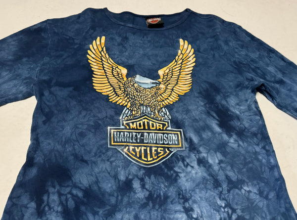 Vintage Harley Davidson Tie Dye Eagle Long Sleeve Top (L-XL)