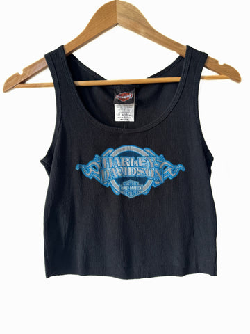 Vintage Harley Davidson Blue Sparkly Tank (M)