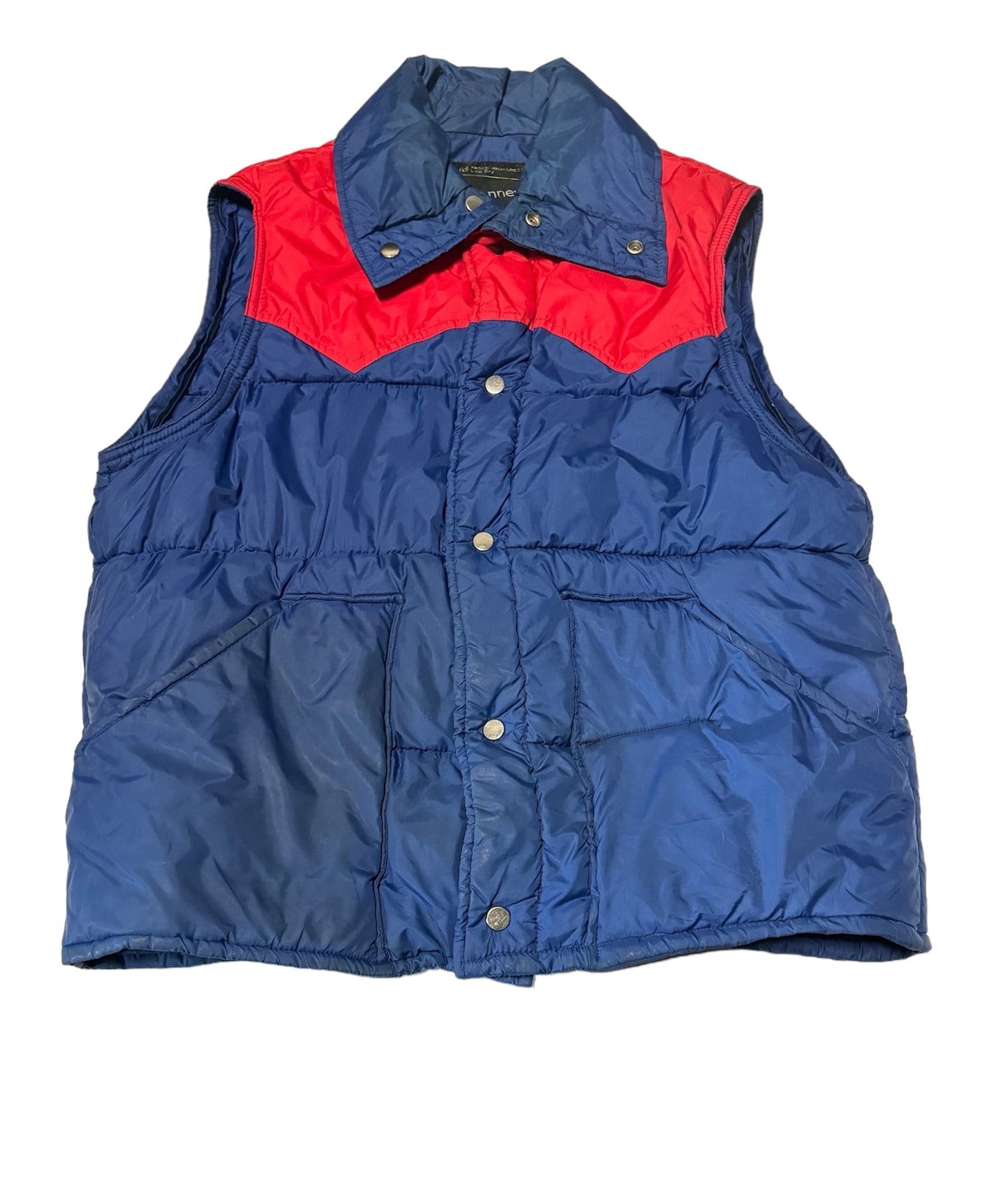 Vintage Blue and Red Puffer Vest (M-L)