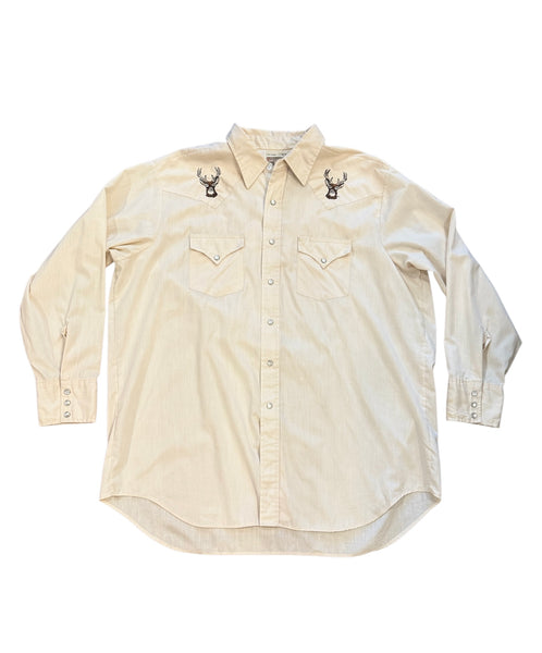 Vintage Cream Deer  ‘Western Wear’ - Western Shirt (XXL)