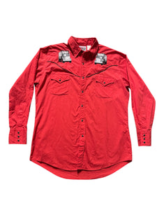 Vintage Red with Trucks ‘Ely Diamond’ - Western Shirt (XL)