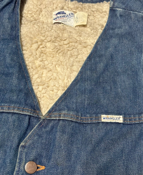 Vintage Wrangler Denim Vest - Sherpa (L)