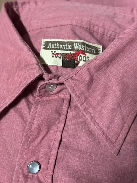 Vintage ‘Young Bloods’ Pink Whip Western Shirt (L)