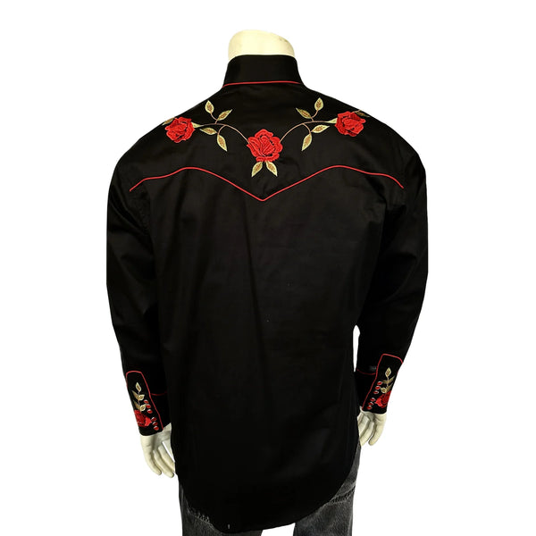Rockmount Ranch Wear Western Shirt - Black Rose Embroidery