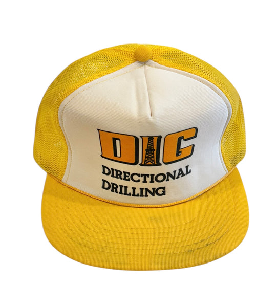 Vintage Yellow DIG Drilling Trucker Hat