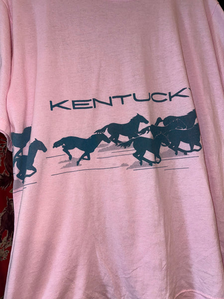 Vintage Pink Kentucky Horses T-shirt (XL)